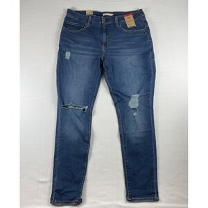 Levi's 721 High Rise Skinny Jeans Women's 0 Short 25x30 Distressed Blue Stretch